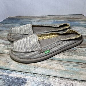 SANUK Women's SYDNEY Sidewalk Surfers Flats Shoes GREY size 10